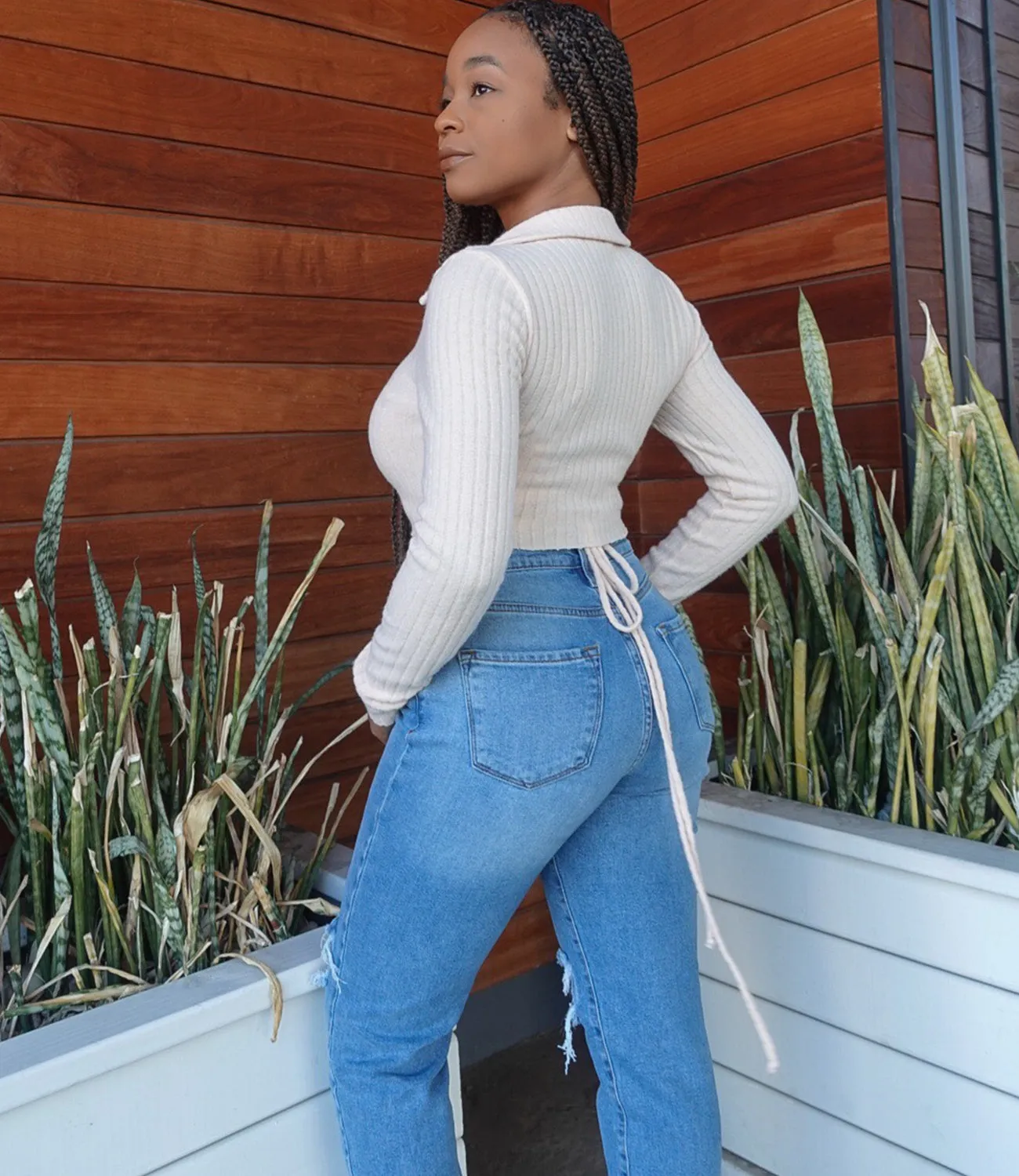 Schools Out Collared Crop Top(Vanilla)