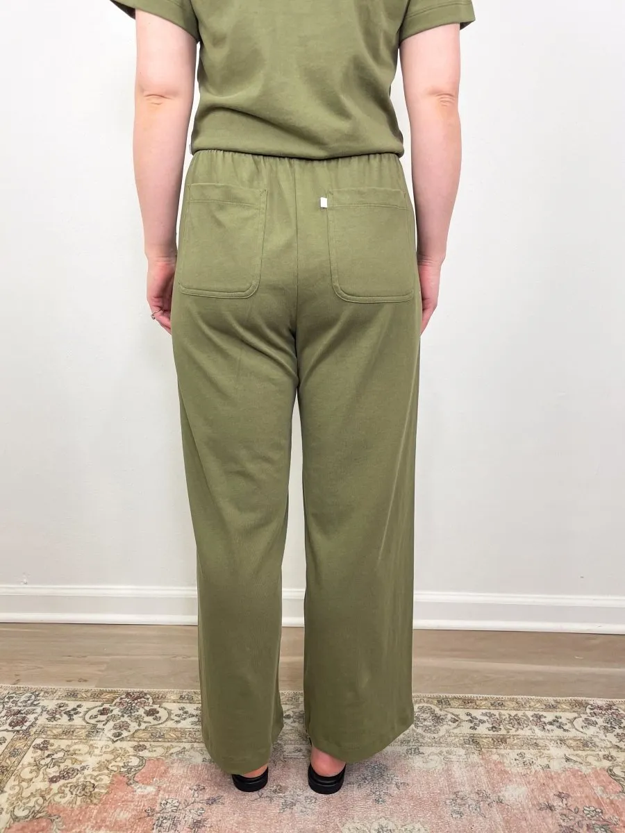 Seamed Wide Leg Pant in Kelp