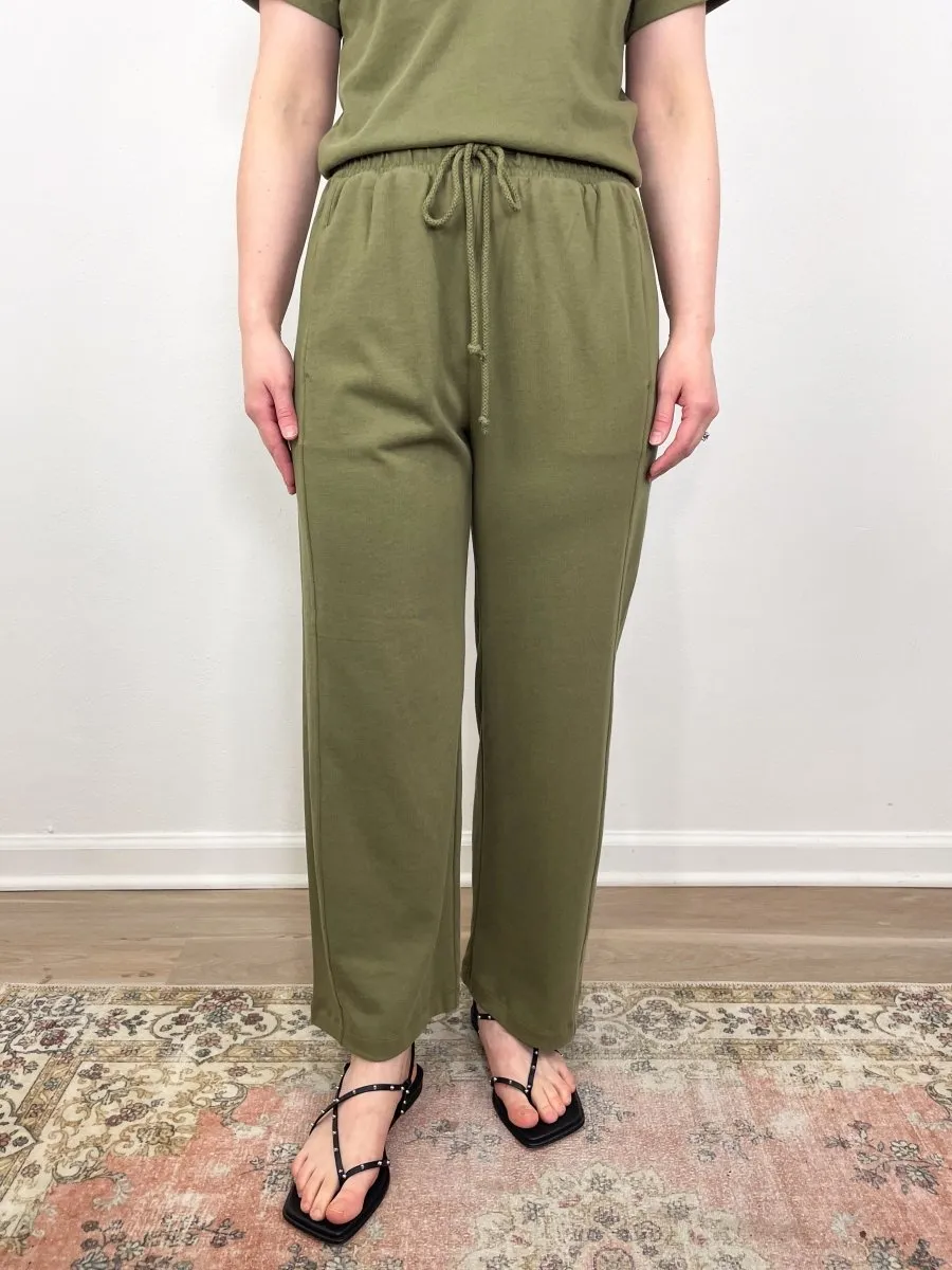 Seamed Wide Leg Pant in Kelp