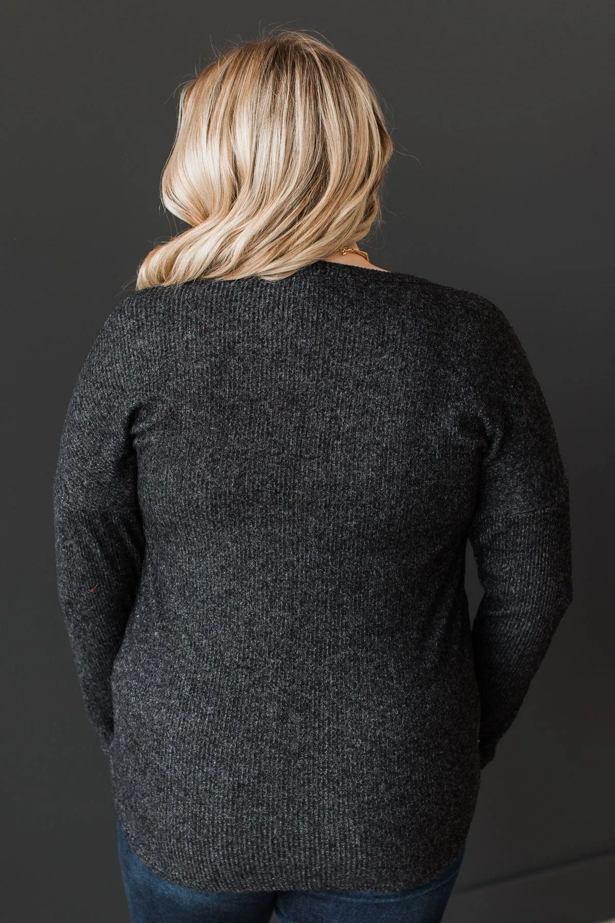 Seek Me Out Ribbed Knit Top- Black