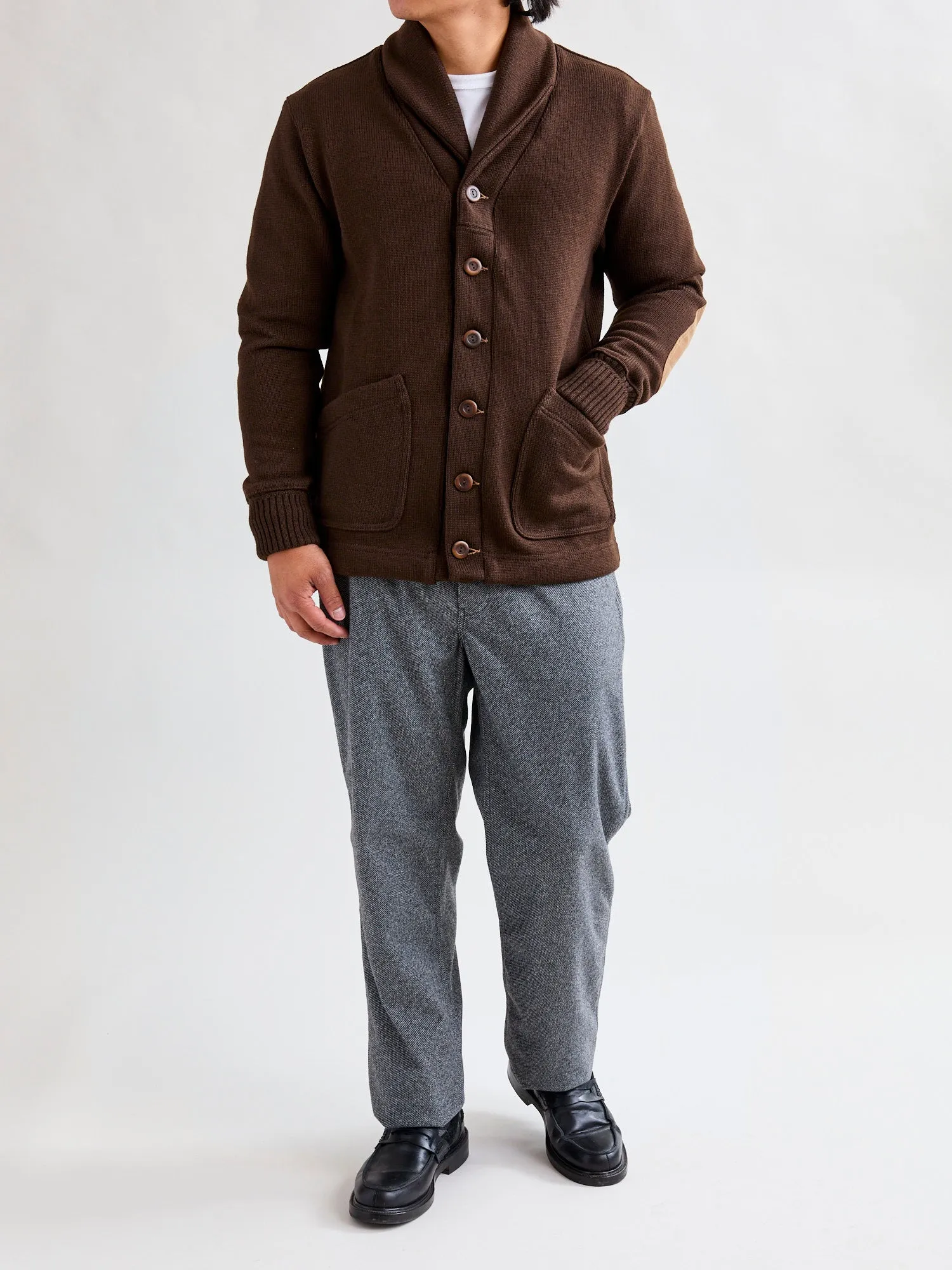 Shawl Sweater Coat in Brown