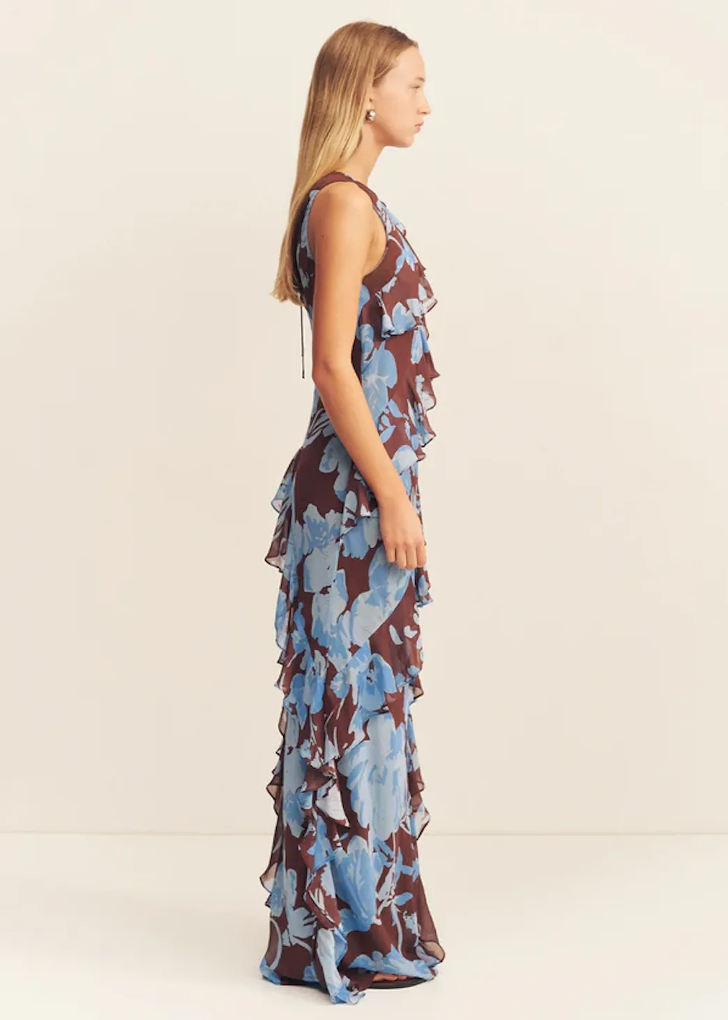 SHONA JOY Olson Ruffle Maxi Dress - Arcadian Floral