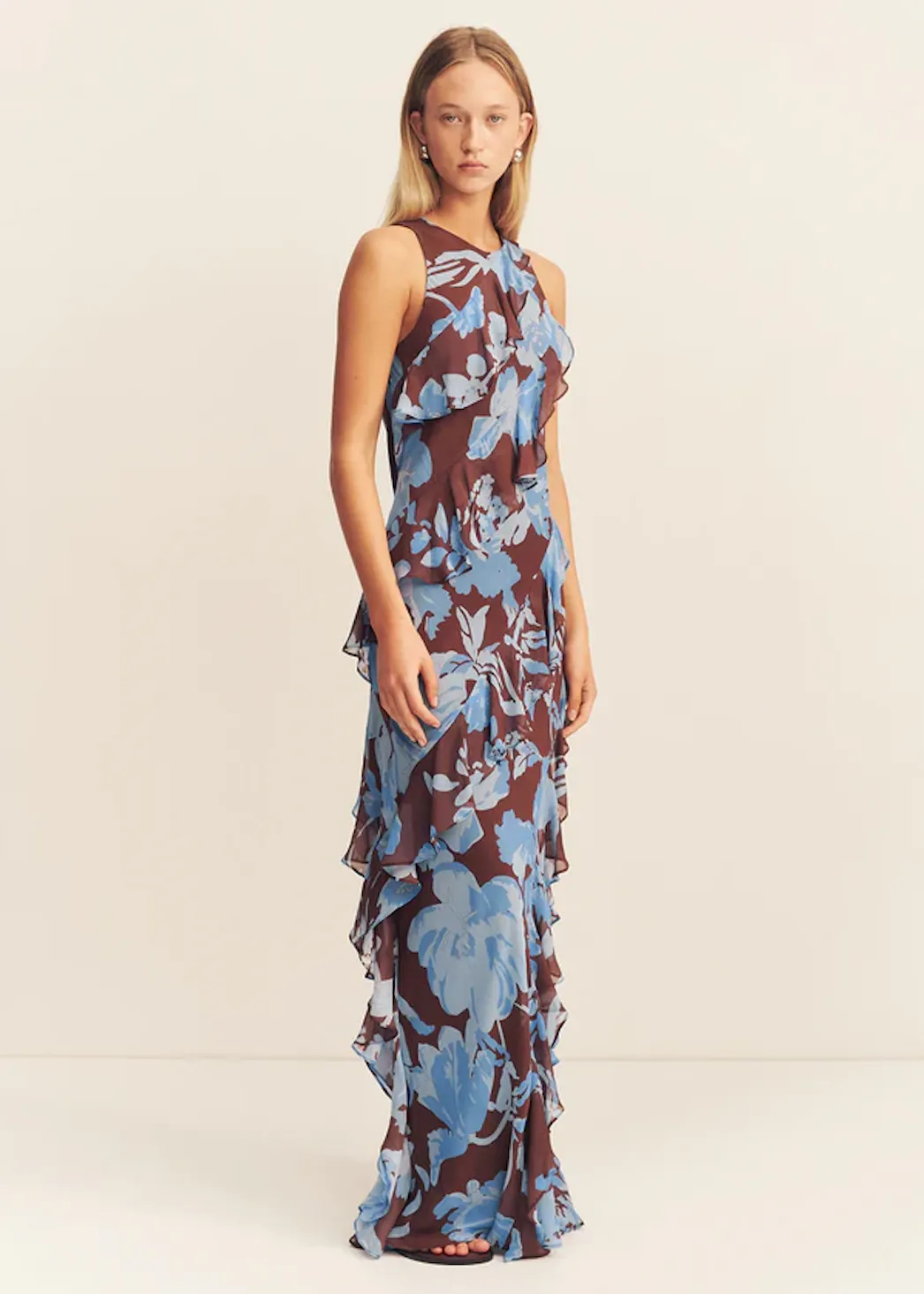 SHONA JOY Olson Ruffle Maxi Dress - Arcadian Floral