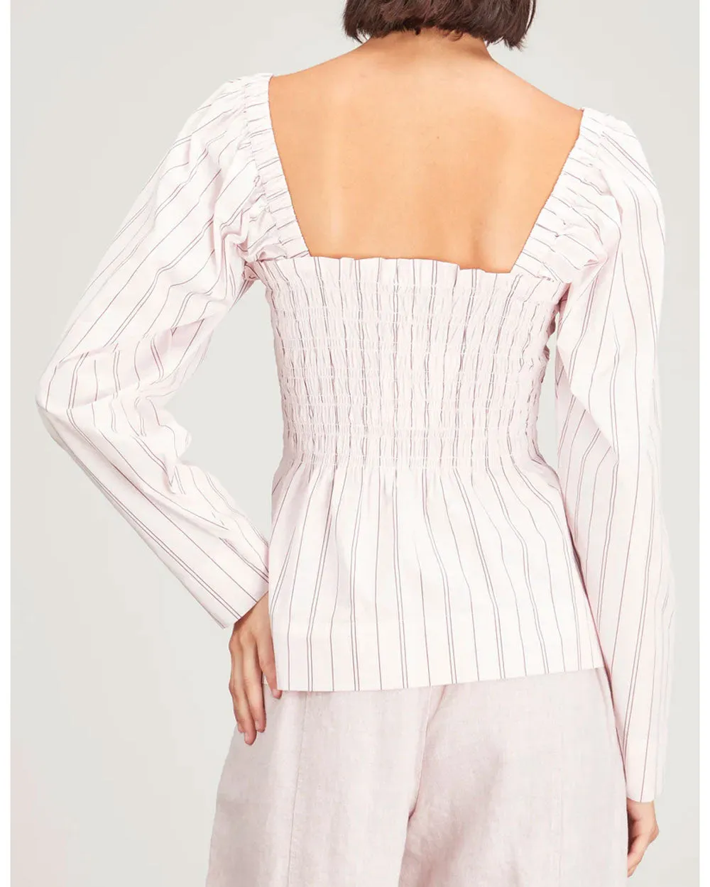 Shrinking Violet Stripe Cotton Smock Top