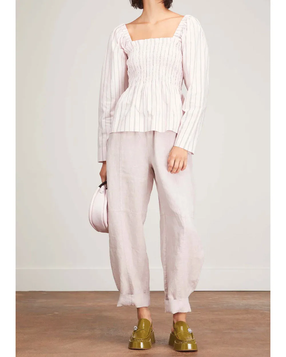 Shrinking Violet Stripe Cotton Smock Top