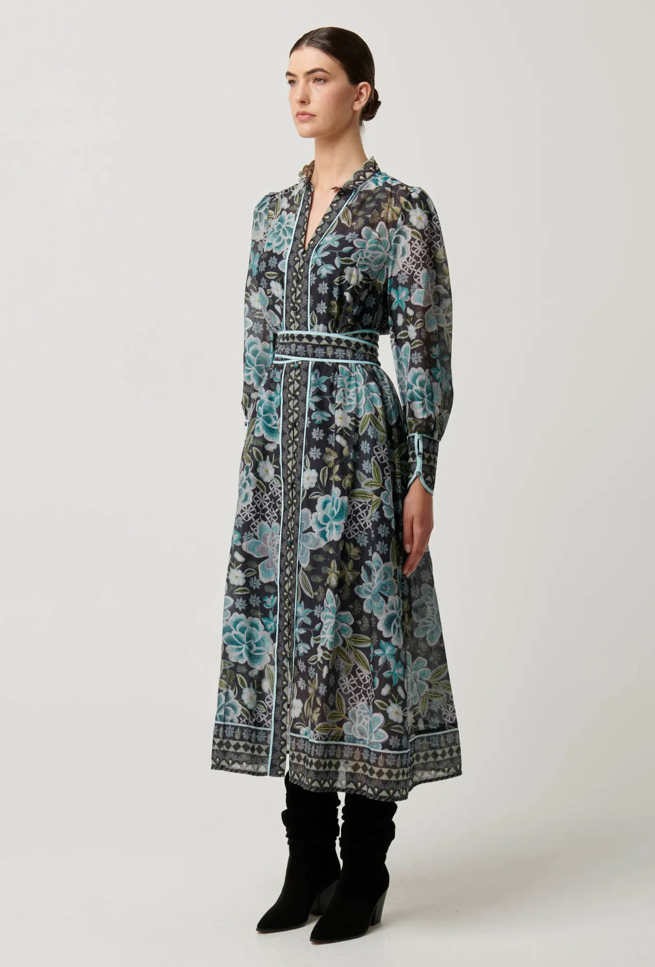 SIENNA Cotton Silk Midi Dress