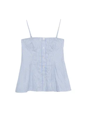 Simkhai Vivvy Cotton Top in Blue Hydrangea Stripe