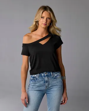 Slouchy Cut Out Knit Top Proper Black