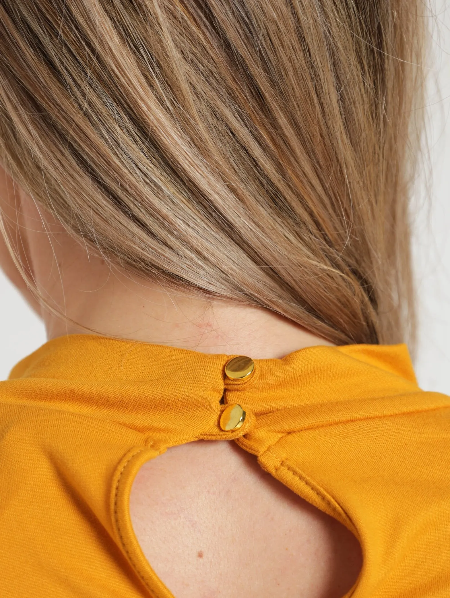 Smocked Hi-Neck Blouse - Mustard