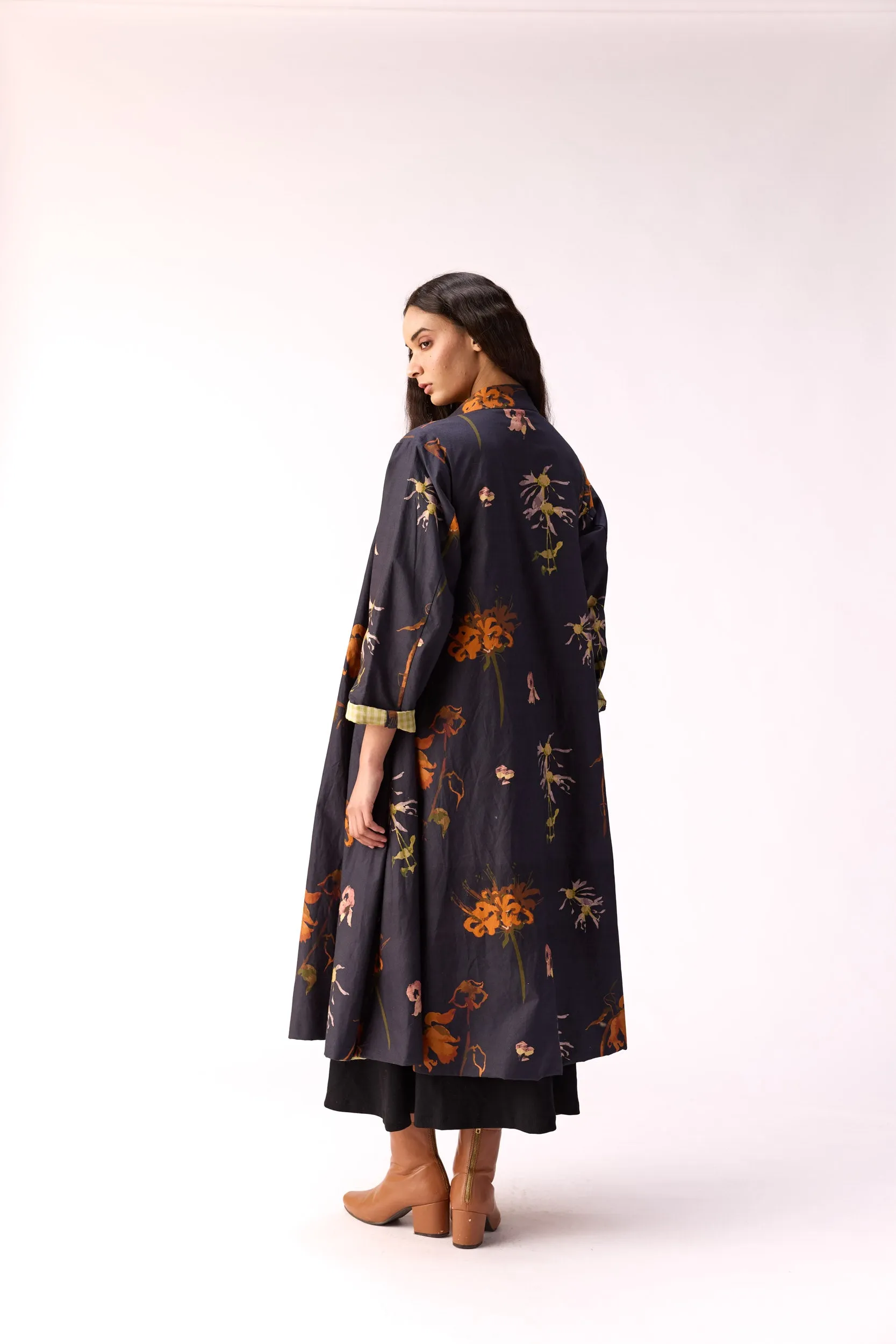 Smoky flora trench dress