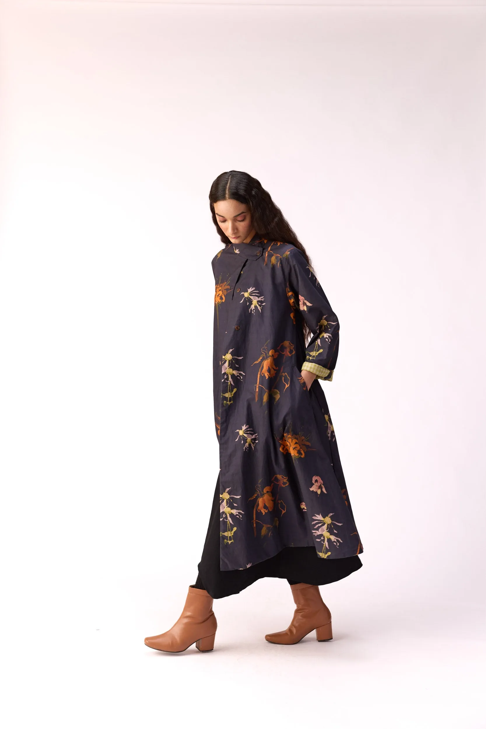 Smoky flora trench dress