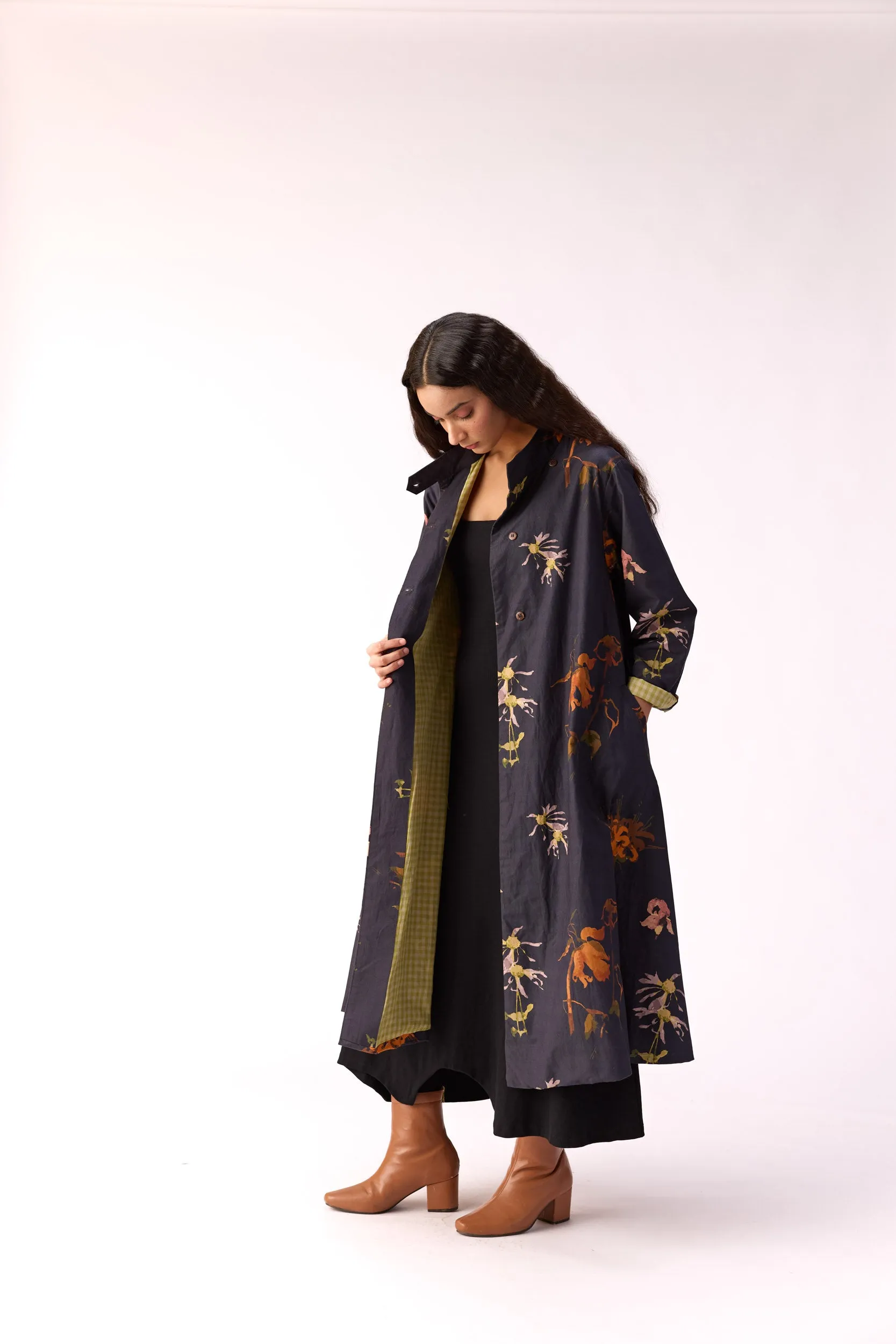 Smoky flora trench dress