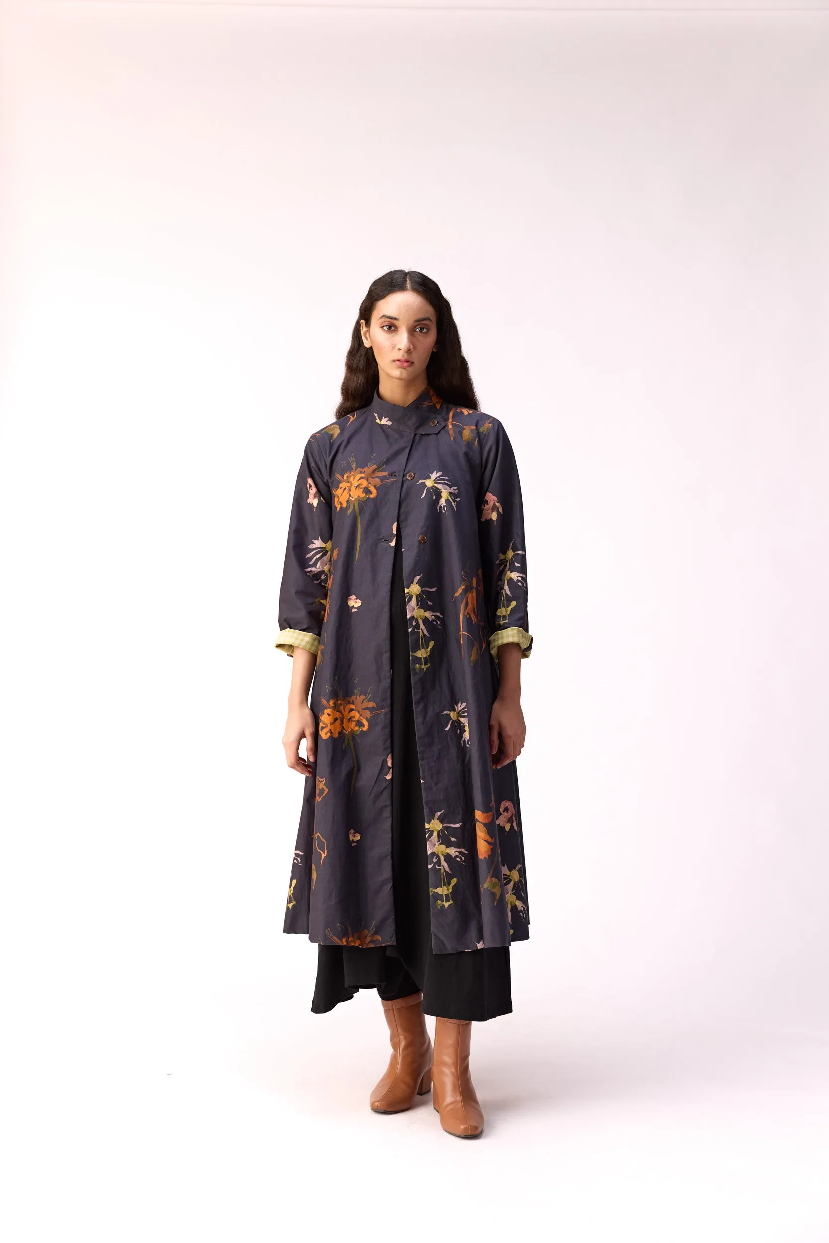 Smoky flora trench dress