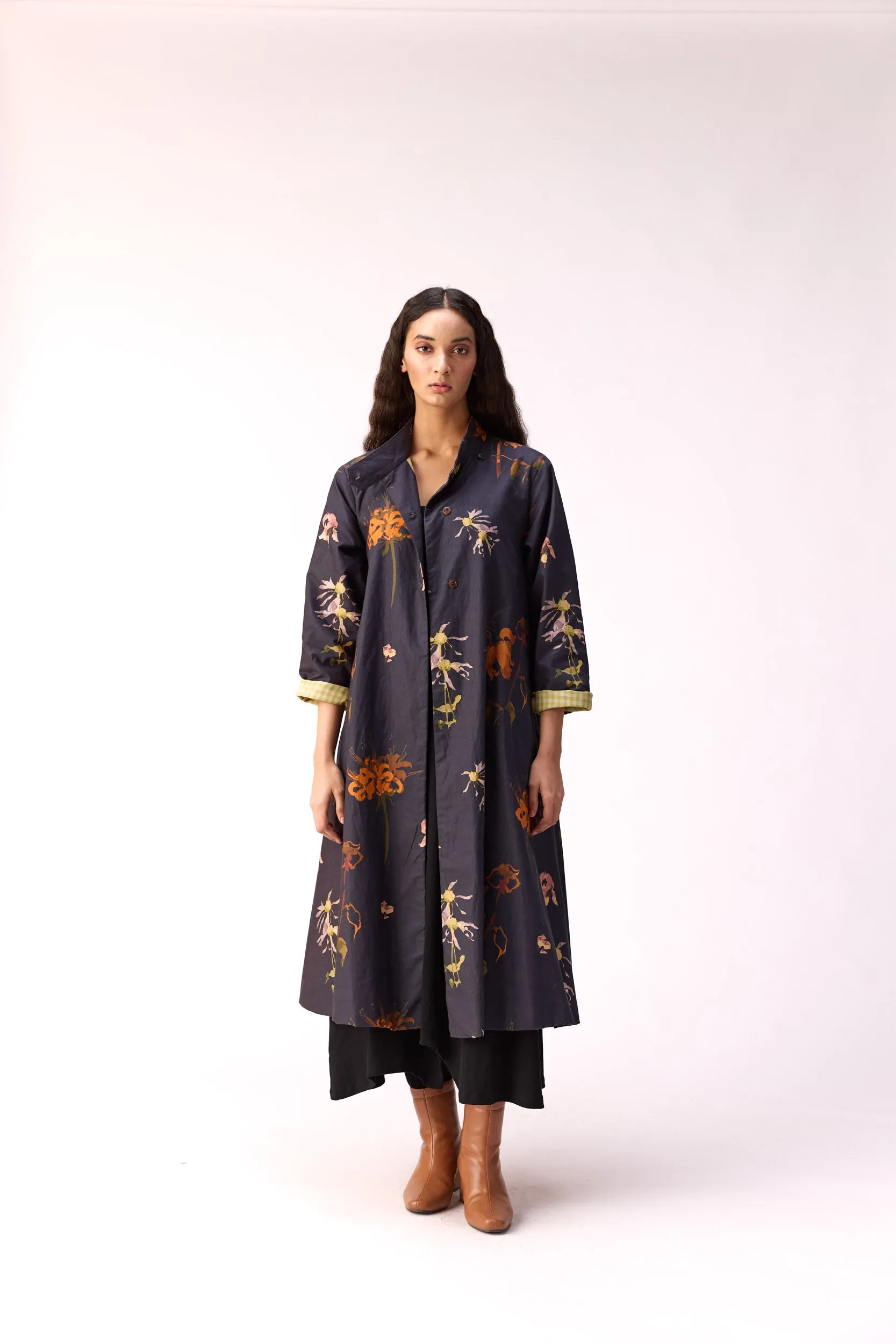 Smoky flora trench dress