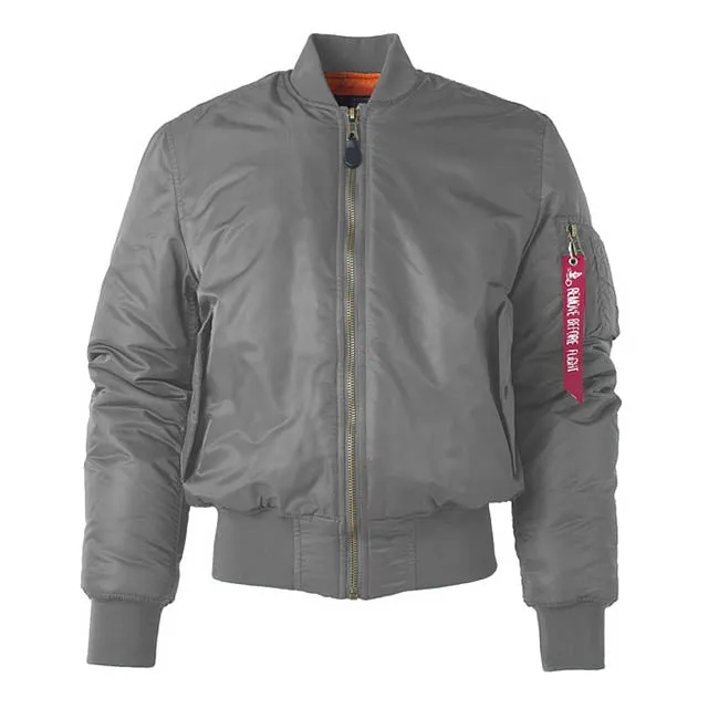 Solid Color Stand Collar Loose Couple Bomber Jacket