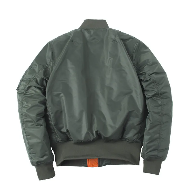 Solid Color Stand Collar Loose Couple Bomber Jacket