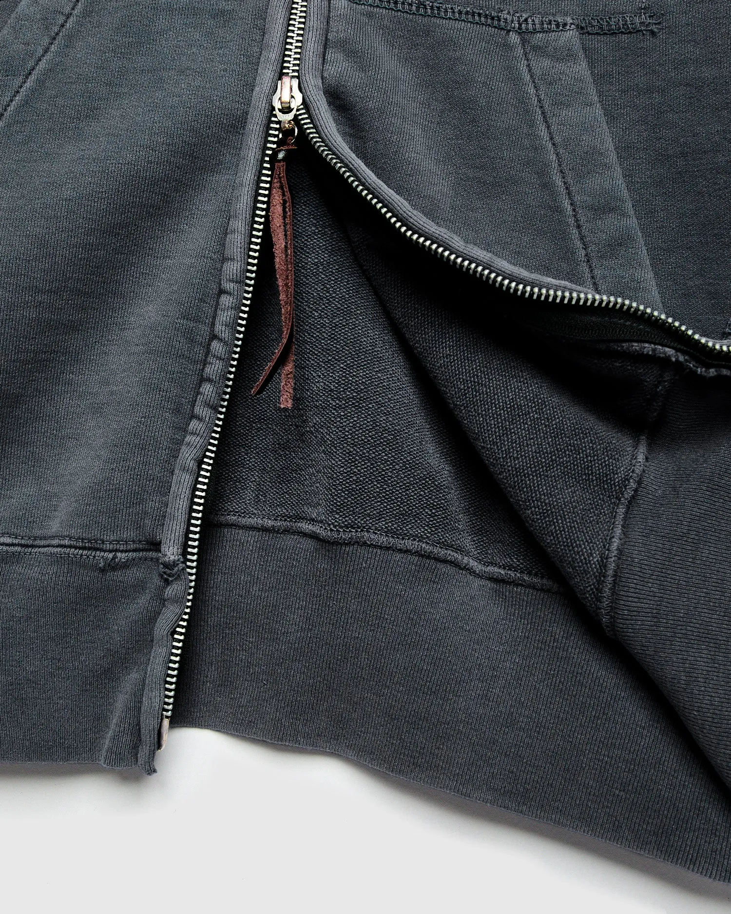 Special Finish Zip Hoodie in Black