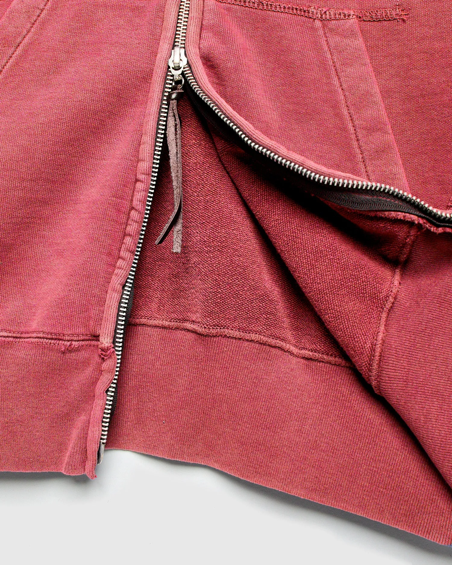 Special Finish Zip Hoodie in Red