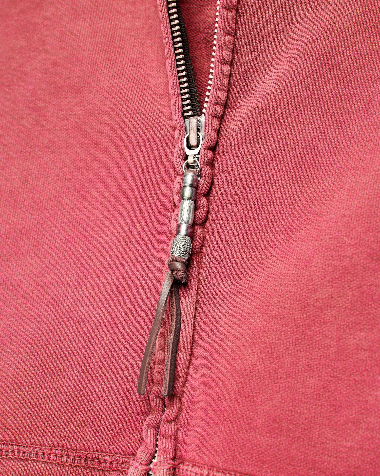 Special Finish Zip Hoodie in Red