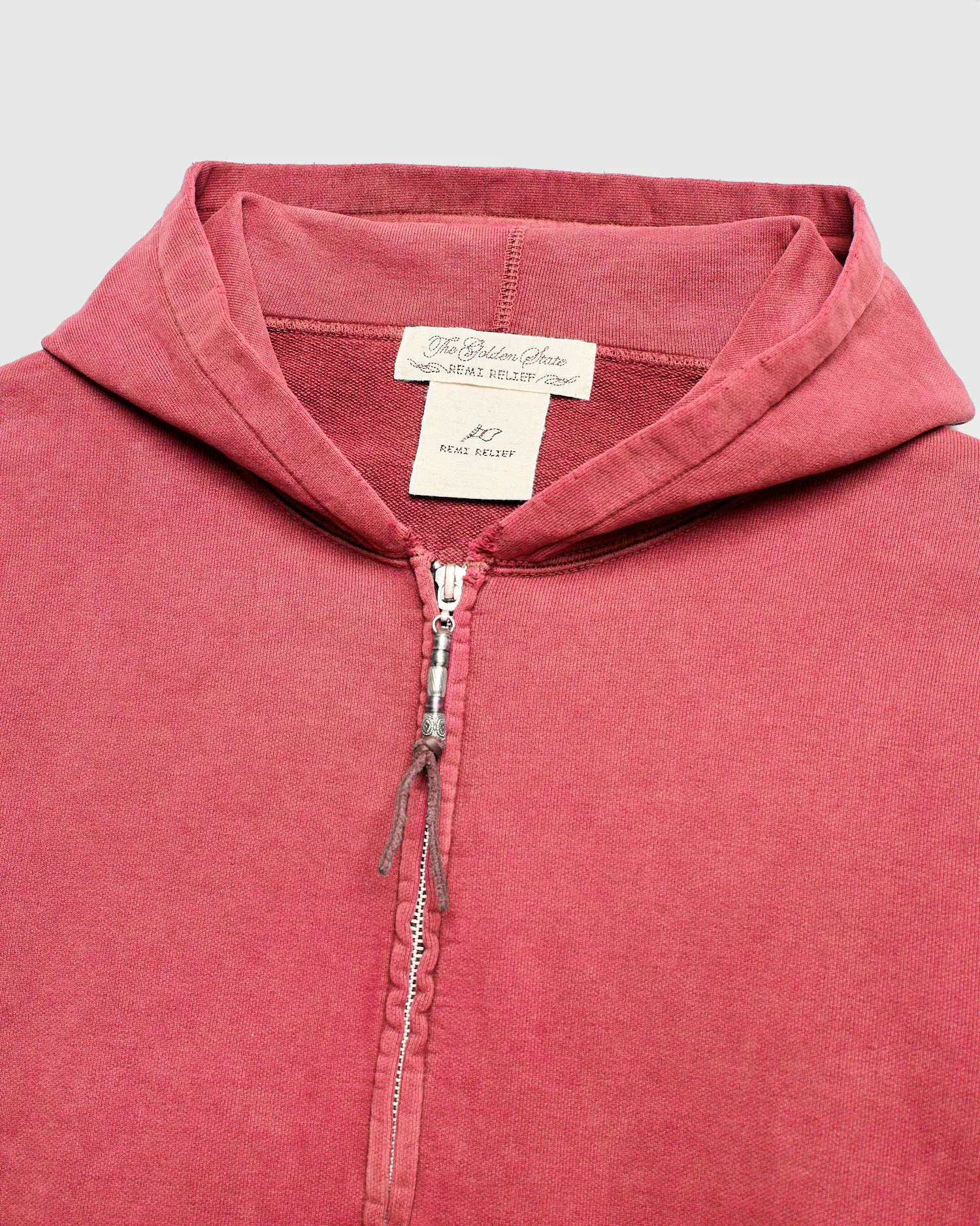 Special Finish Zip Hoodie in Red