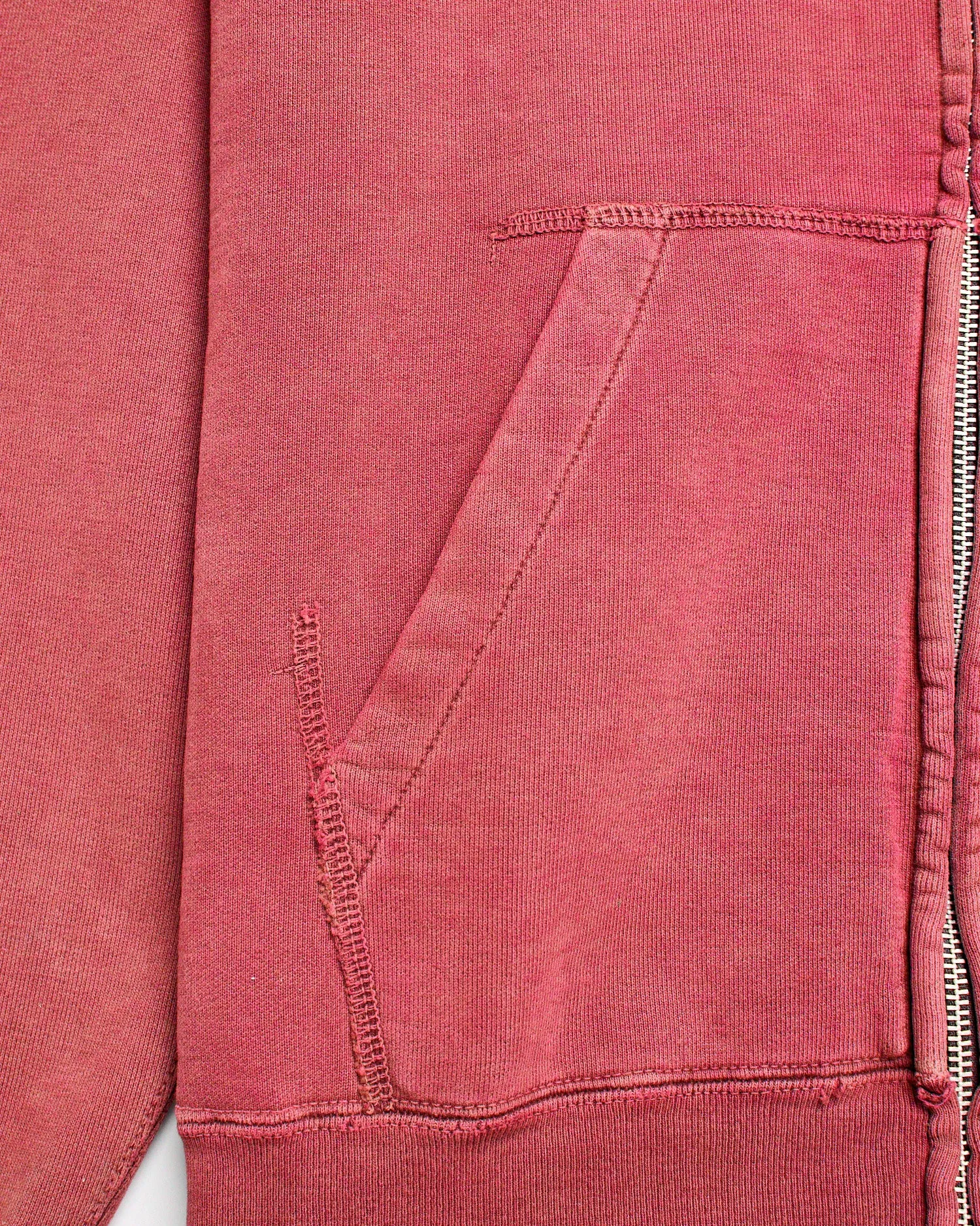 Special Finish Zip Hoodie in Red