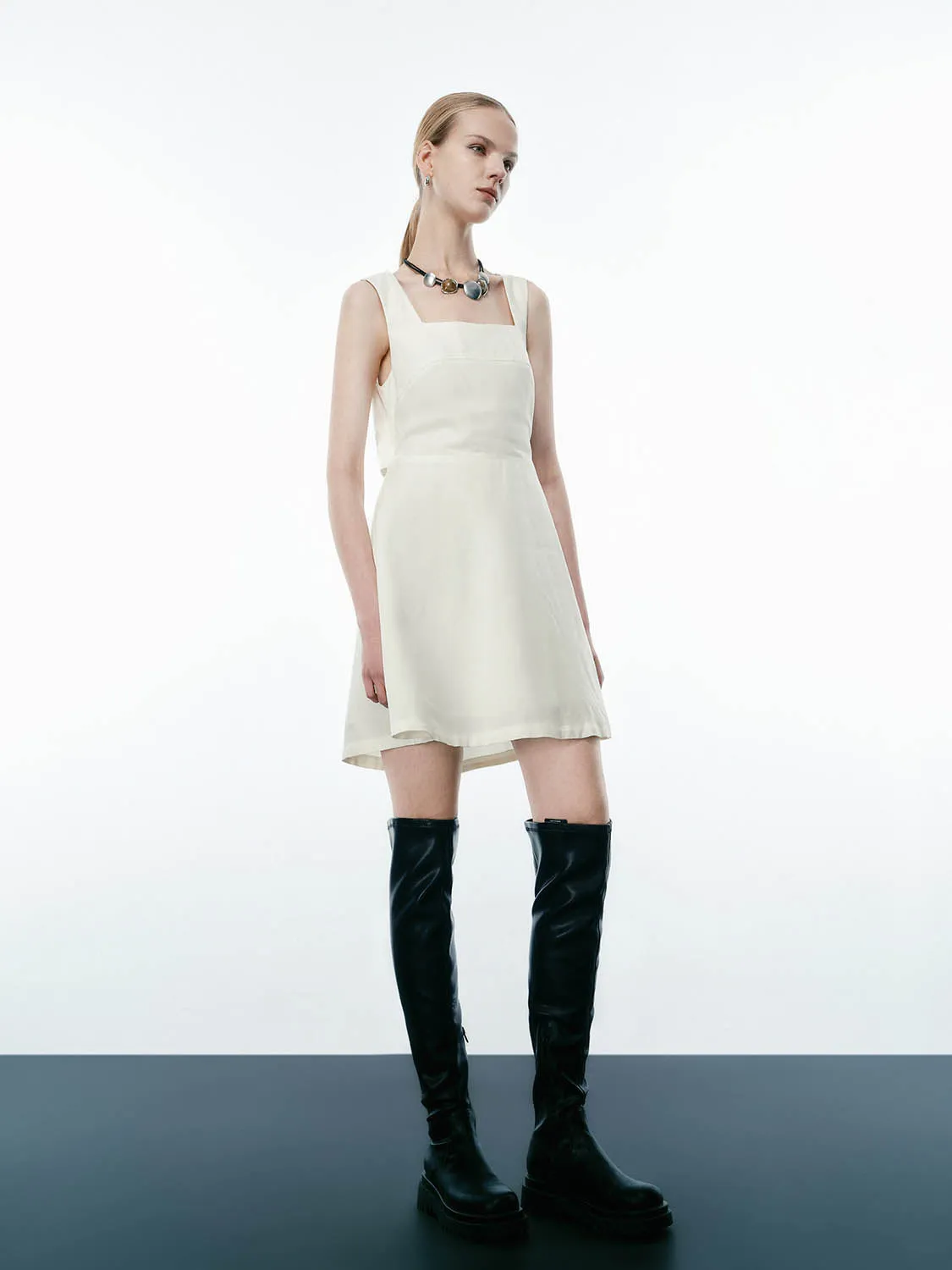 Square Collar A-Line Dresses