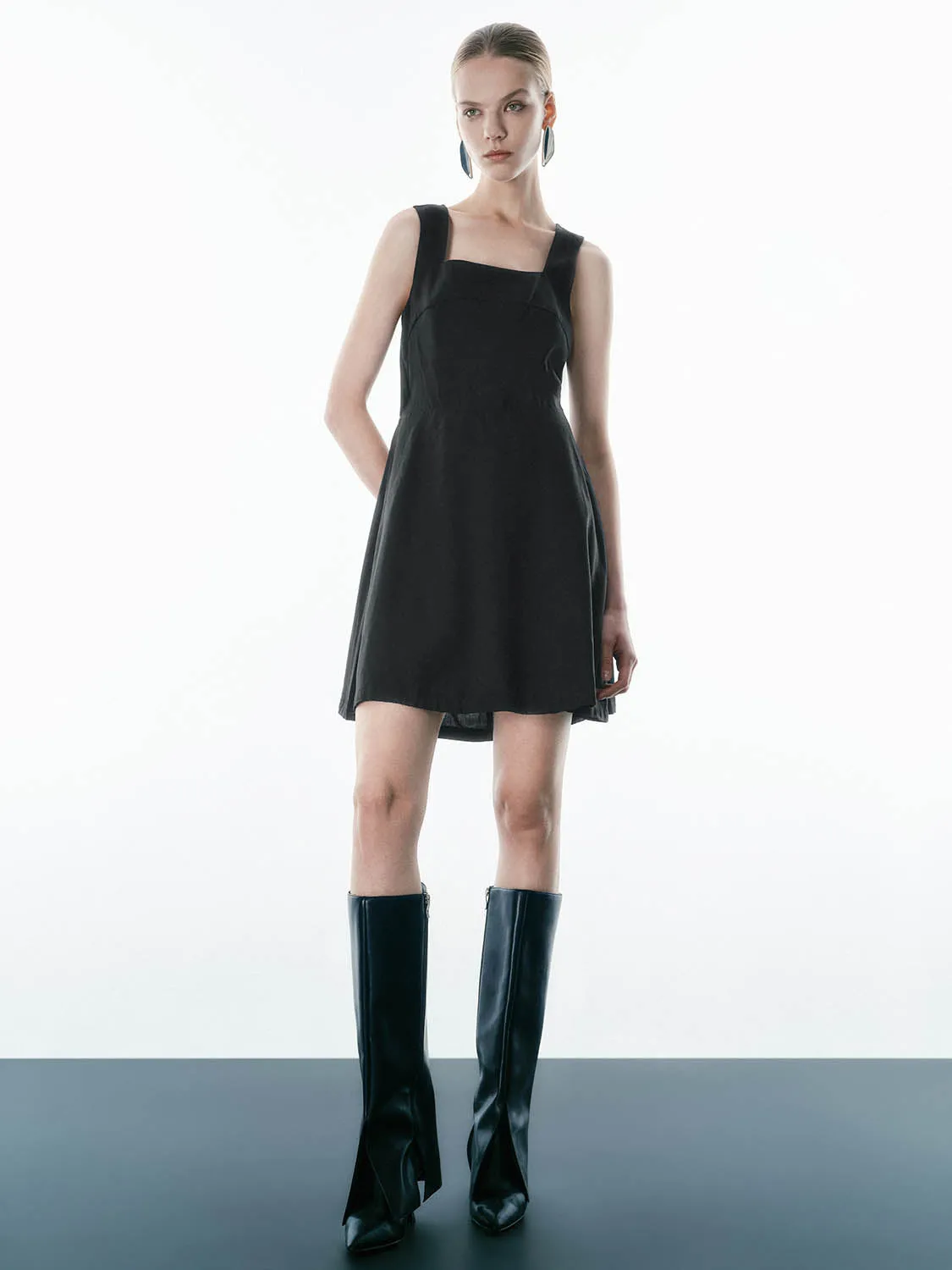 Square Collar A-Line Dresses