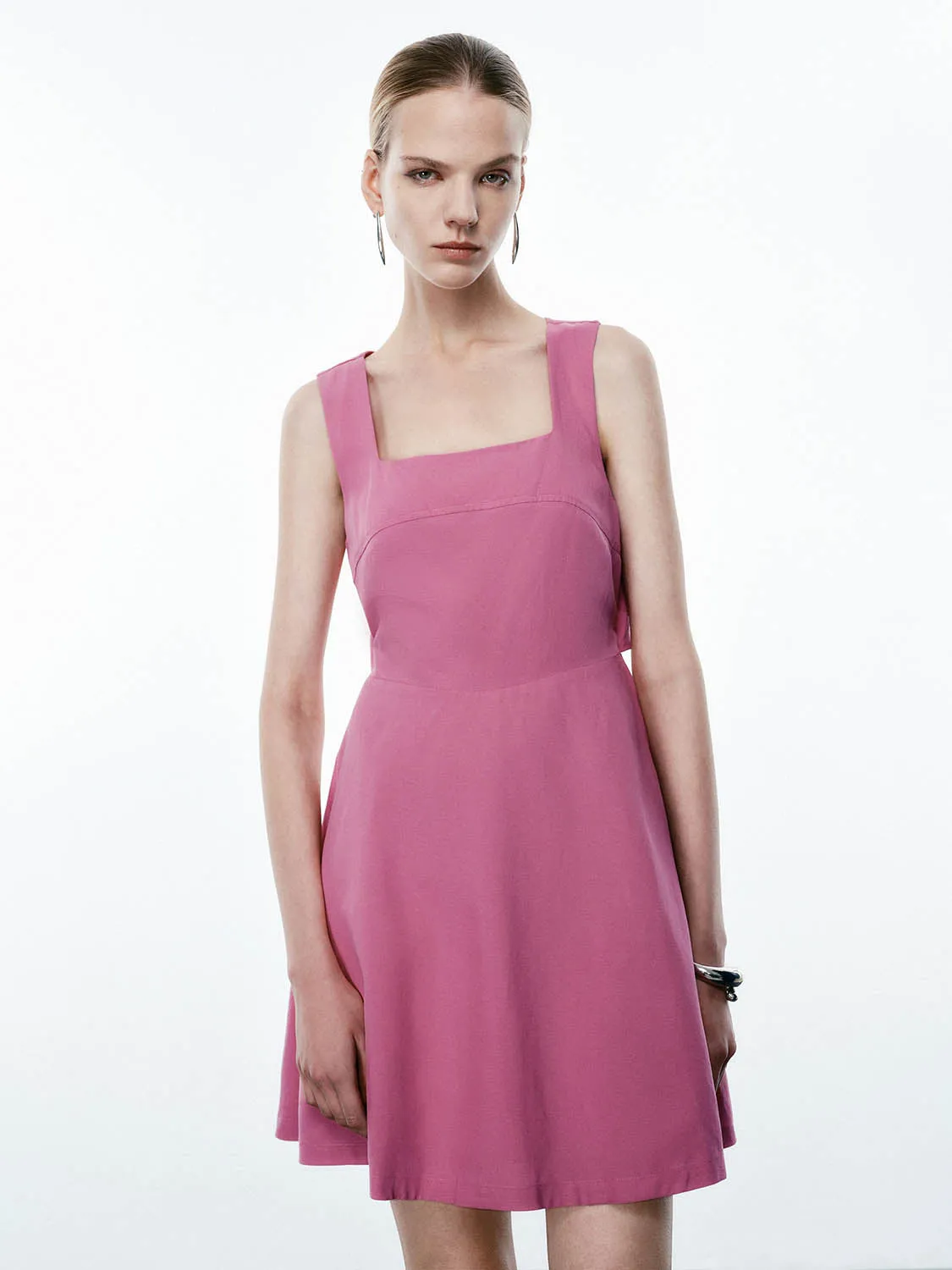 Square Collar A-Line Dresses