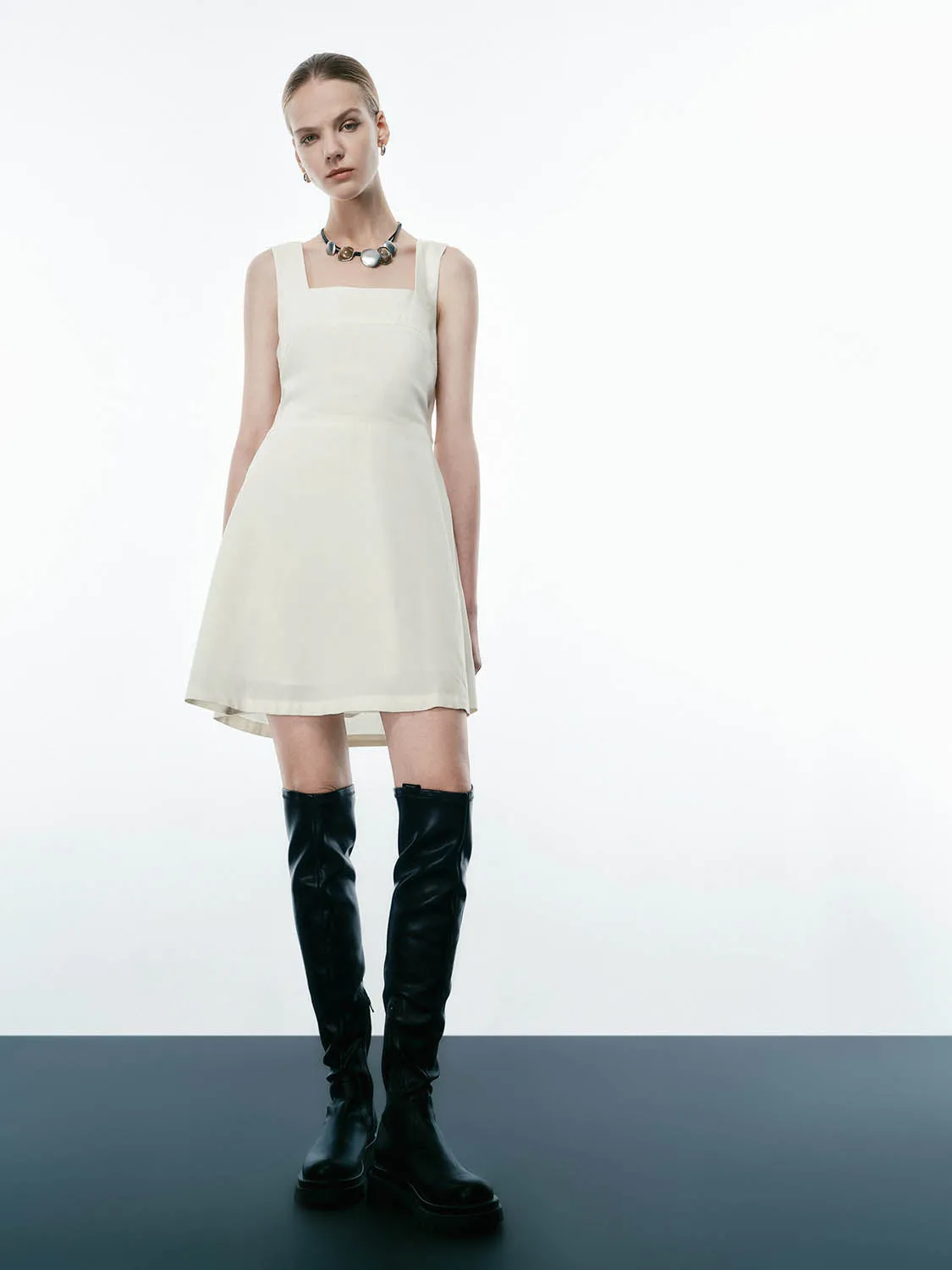 Square Collar A-Line Dresses