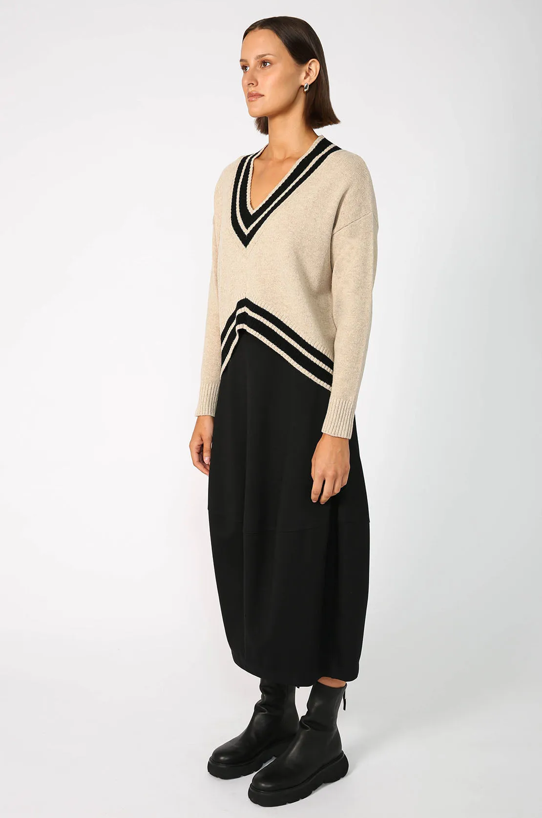 streak sweater / natural|black