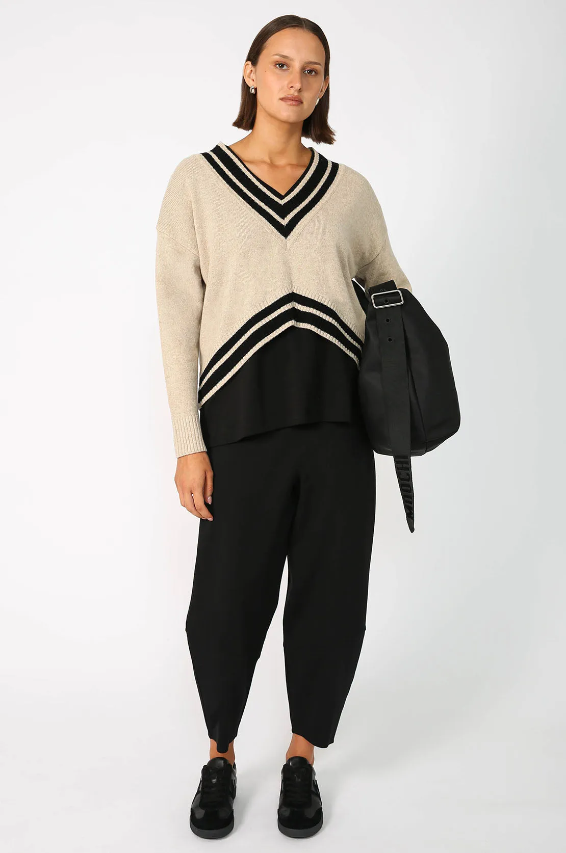 streak sweater / natural|black