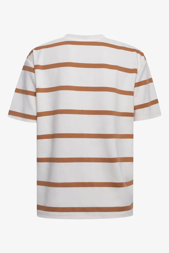 Stripe Short Sleeve Oversized T-Shirt White