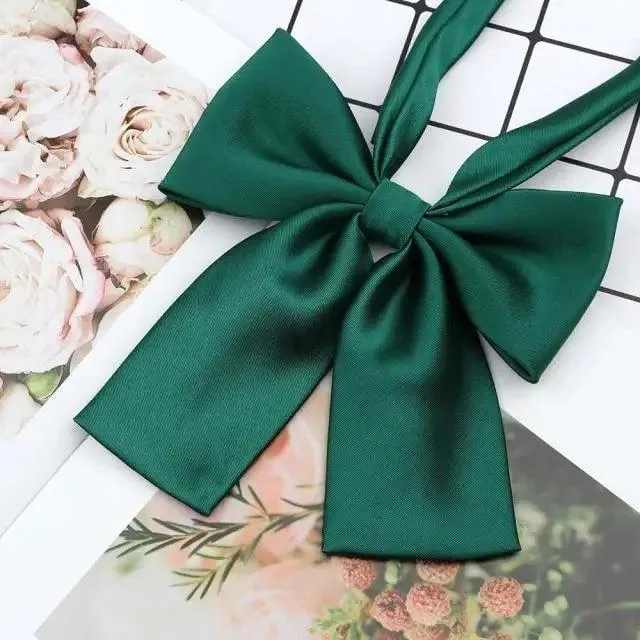Stylish Colorful Women‘s Shirts Bowtie Ladies Girl School Wedding Party Bowtie For Women  Adjustable Pre-tied Solid Color Handmade Bowties for Women