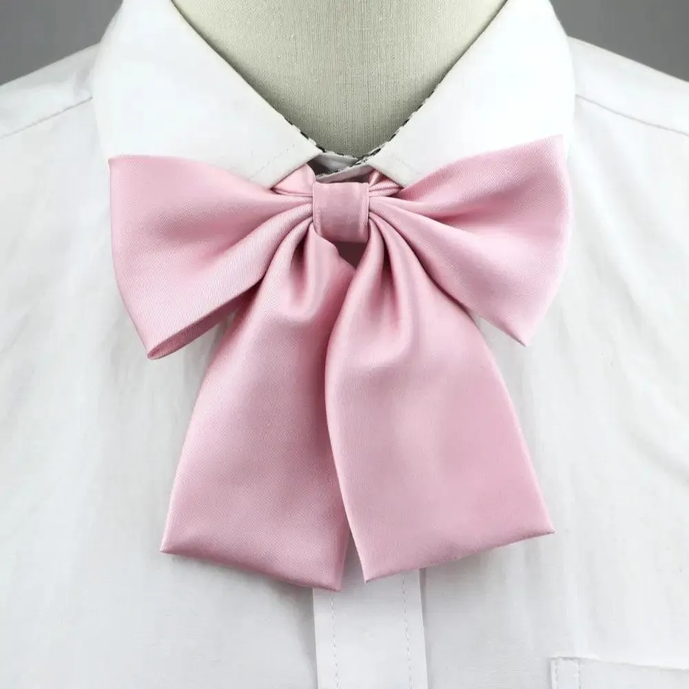 Stylish Colorful Women‘s Shirts Bowtie Ladies Girl School Wedding Party Bowtie For Women  Adjustable Pre-tied Solid Color Handmade Bowties for Women