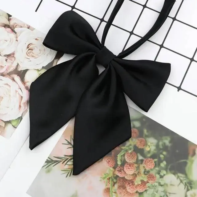 Stylish Colorful Women‘s Shirts Bowtie Ladies Girl School Wedding Party Bowtie For Women  Adjustable Pre-tied Solid Color Handmade Bowties for Women