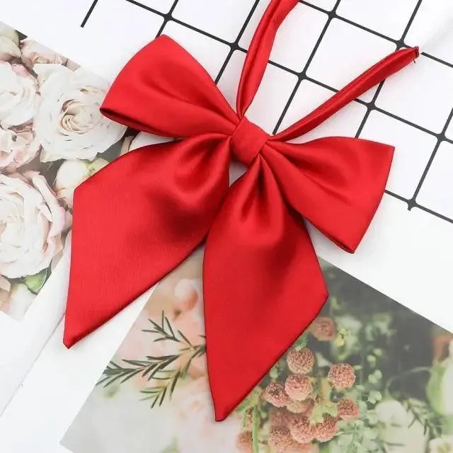 Stylish Colorful Women‘s Shirts Bowtie Ladies Girl School Wedding Party Bowtie For Women  Adjustable Pre-tied Solid Color Handmade Bowties for Women