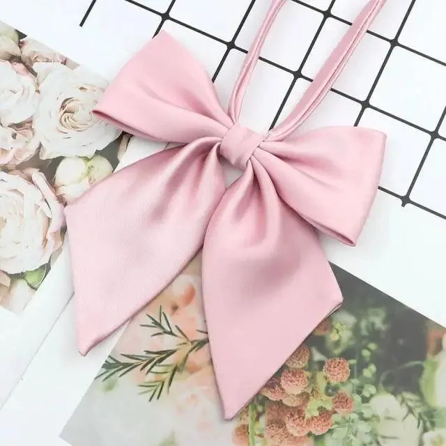Stylish Colorful Women‘s Shirts Bowtie Ladies Girl School Wedding Party Bowtie For Women  Adjustable Pre-tied Solid Color Handmade Bowties for Women