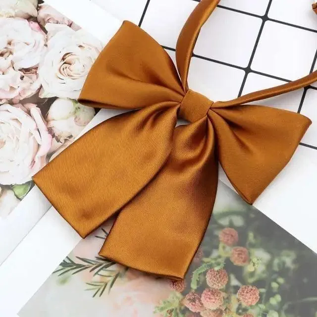 Stylish Colorful Women‘s Shirts Bowtie Ladies Girl School Wedding Party Bowtie For Women  Adjustable Pre-tied Solid Color Handmade Bowties for Women