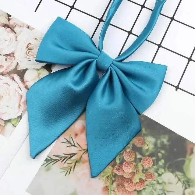 Stylish Colorful Women‘s Shirts Bowtie Ladies Girl School Wedding Party Bowtie For Women  Adjustable Pre-tied Solid Color Handmade Bowties for Women