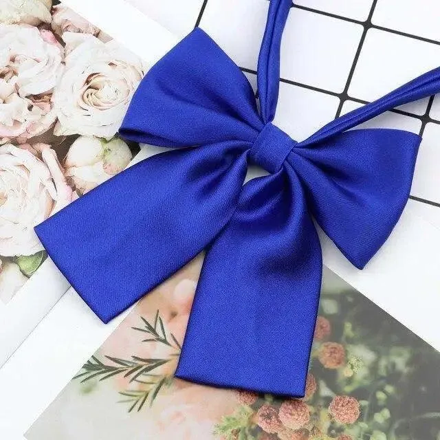 Stylish Colorful Women‘s Shirts Bowtie Ladies Girl School Wedding Party Bowtie For Women  Adjustable Pre-tied Solid Color Handmade Bowties for Women