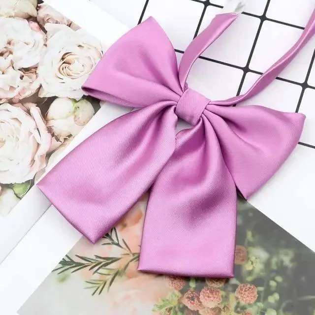 Stylish Colorful Women‘s Shirts Bowtie Ladies Girl School Wedding Party Bowtie For Women  Adjustable Pre-tied Solid Color Handmade Bowties for Women
