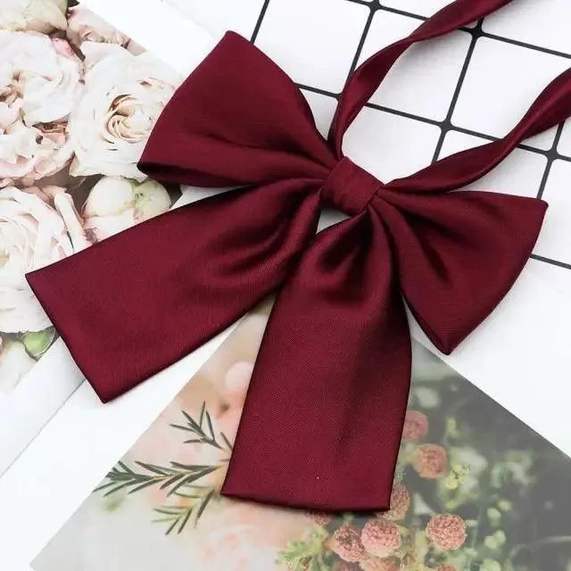 Stylish Colorful Women‘s Shirts Bowtie Ladies Girl School Wedding Party Bowtie For Women  Adjustable Pre-tied Solid Color Handmade Bowties for Women