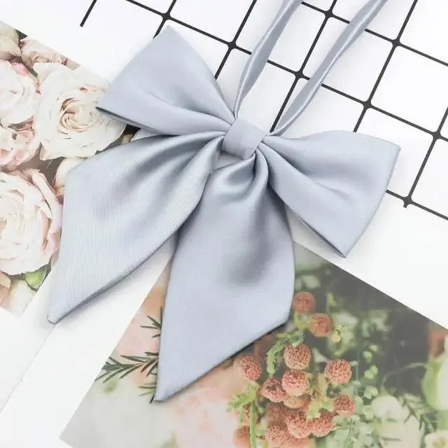 Stylish Colorful Women‘s Shirts Bowtie Ladies Girl School Wedding Party Bowtie For Women  Adjustable Pre-tied Solid Color Handmade Bowties for Women