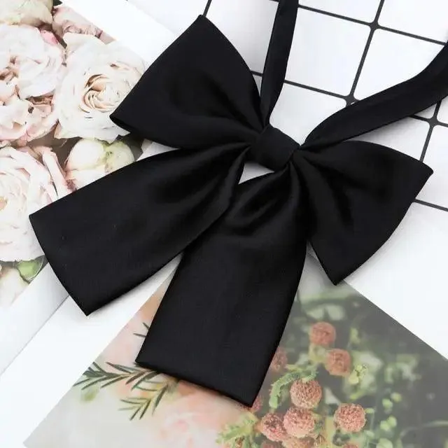 Stylish Colorful Women‘s Shirts Bowtie Ladies Girl School Wedding Party Bowtie For Women  Adjustable Pre-tied Solid Color Handmade Bowties for Women