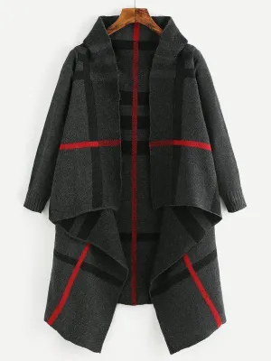Tartan Plaid Waterfall Cardigan