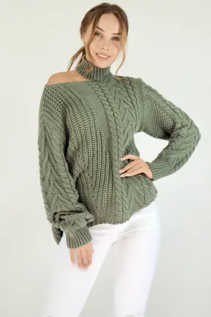 Taylor Cut Out Jumper- Khaki