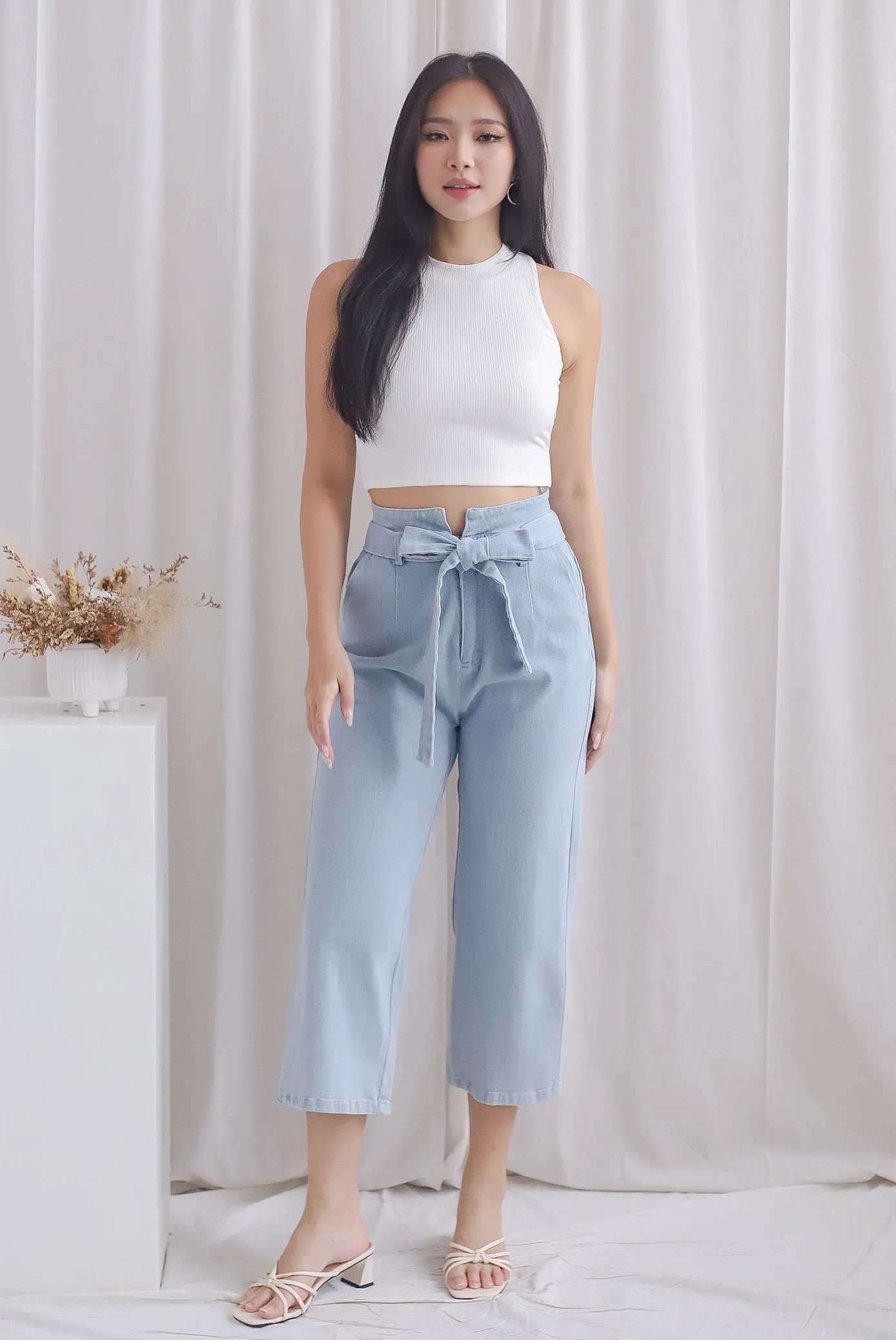 TDC Dianey Cut In Tank Top In White