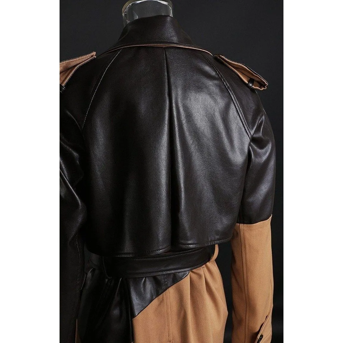 The Espresso Long Sleeve Spliced Trenchcoat