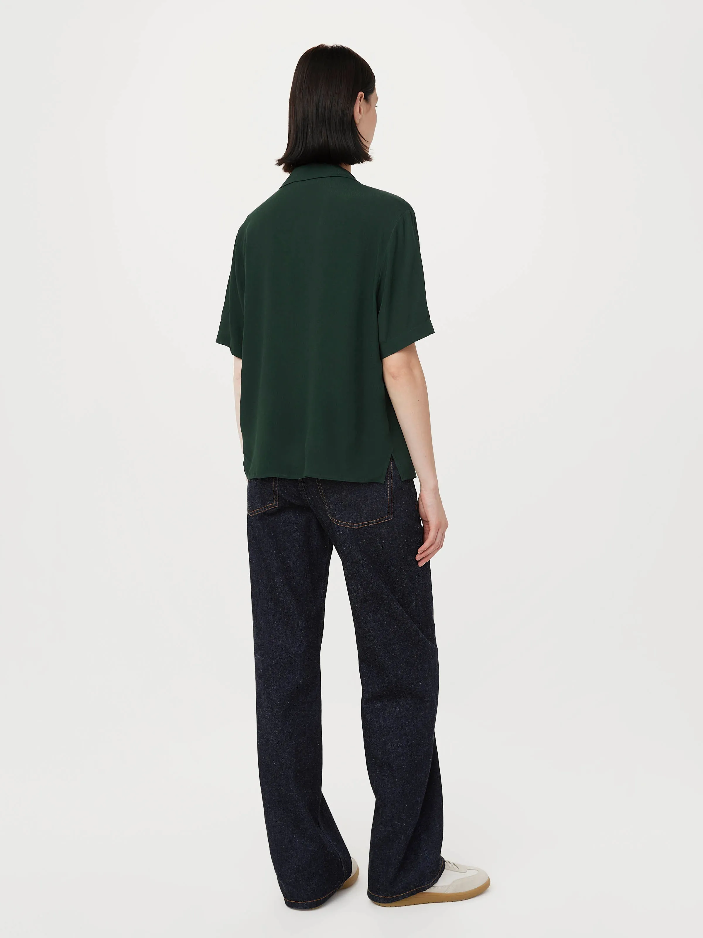 The Fluid Camp Collar Blouse in Pine Grove