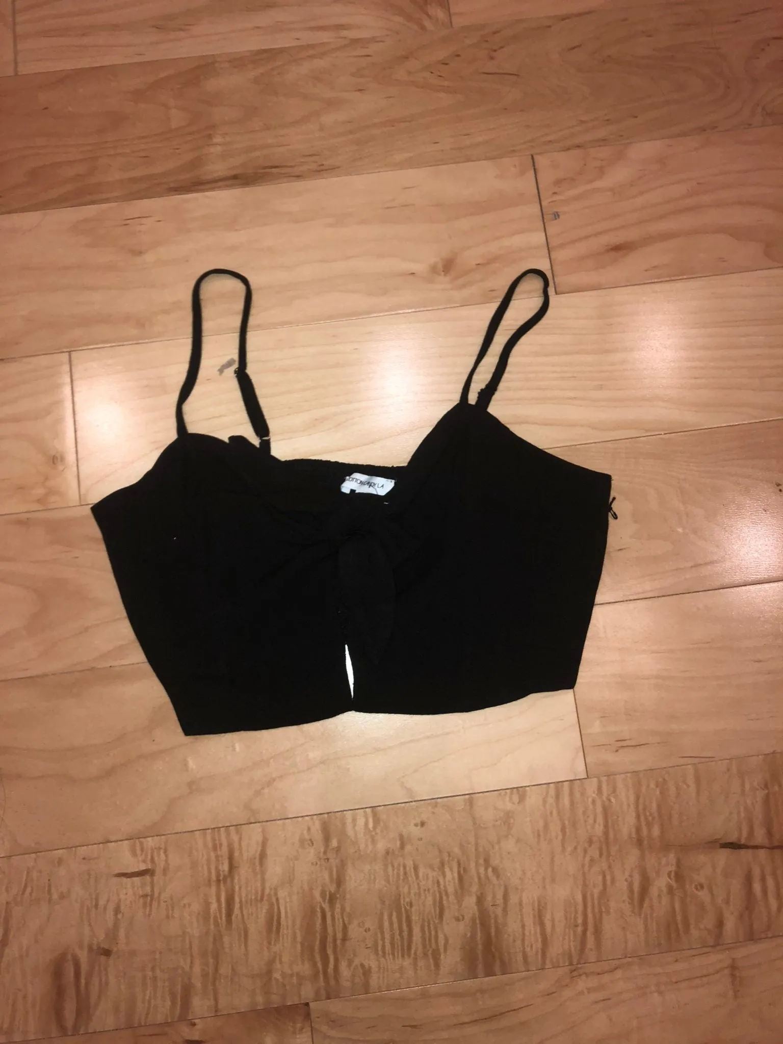 Tie Front Key Hole Cut Out Crop Top
